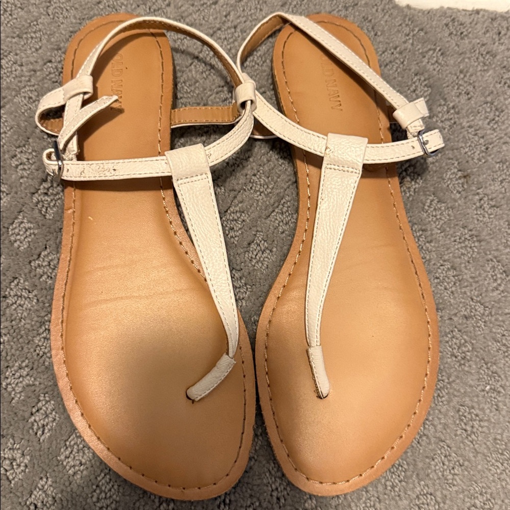 Old Navy Cream and Tan Sandals